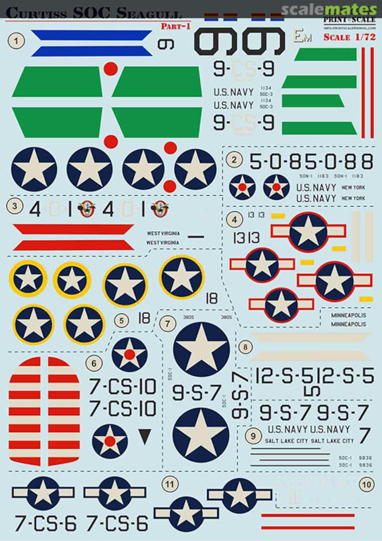 Boxart Curtiss SOC Seagull decal (Part 1) 72-356 Print Scale