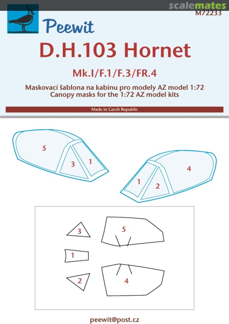 Boxart D.H.103 Hornet M72233 Peewit Boxart D.H.103 Hornet M72233 Peewit