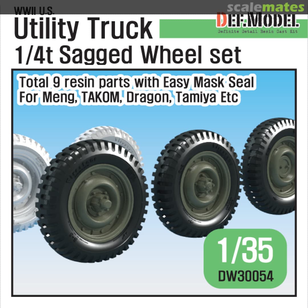 Boxart Utility Truck 1/4t Sagged Wheel set DW30054 Def.Model Boxart Utility Truck 1/4t Sagged Wheel set DW30054 Def.Model