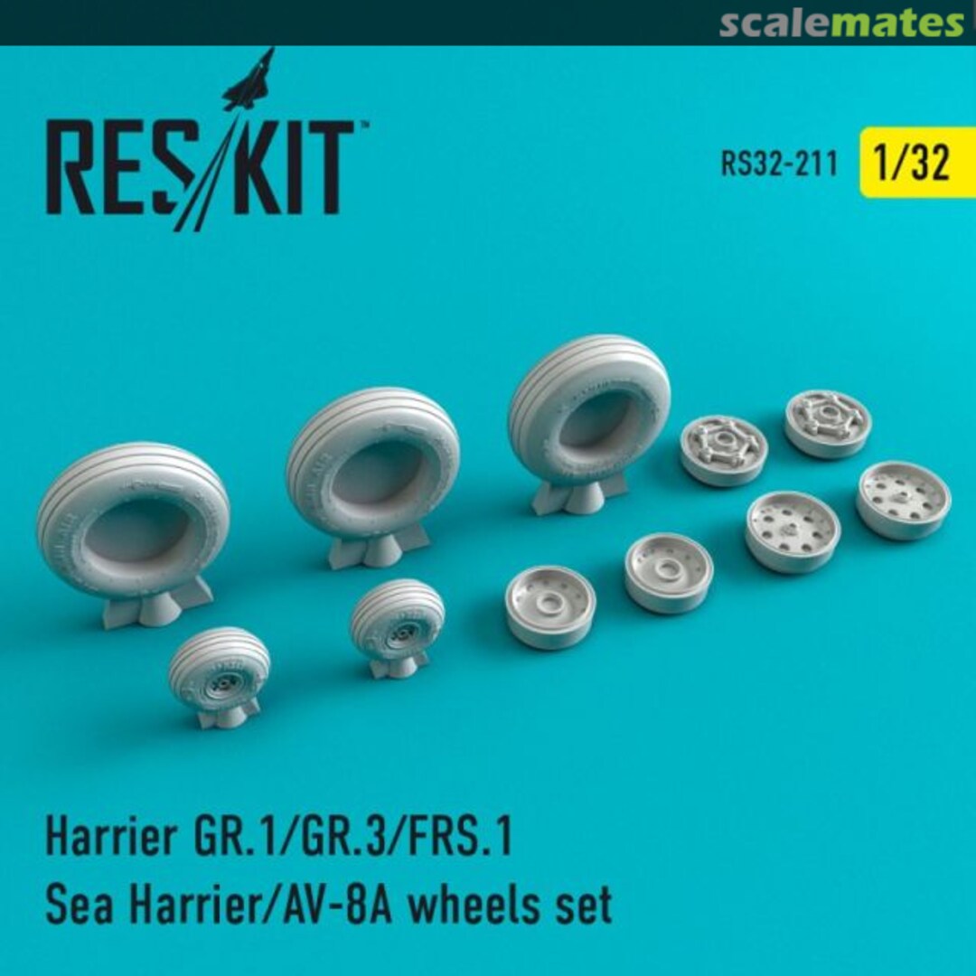 Boxart Harrier GR.1/GR.3/AV-8A/FRS.1/Sea Harrier wheels set RS32-0211 ResKit Boxart Harrier GR.1/GR.3/AV-8A/FRS.1/Sea Harrier wheels set RS32-0211 ResKit