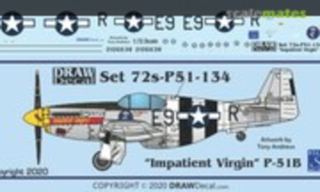 1:72 “Impatient Virgin” P-51B (Draw Decal 72-P51-134) 72-P51-134