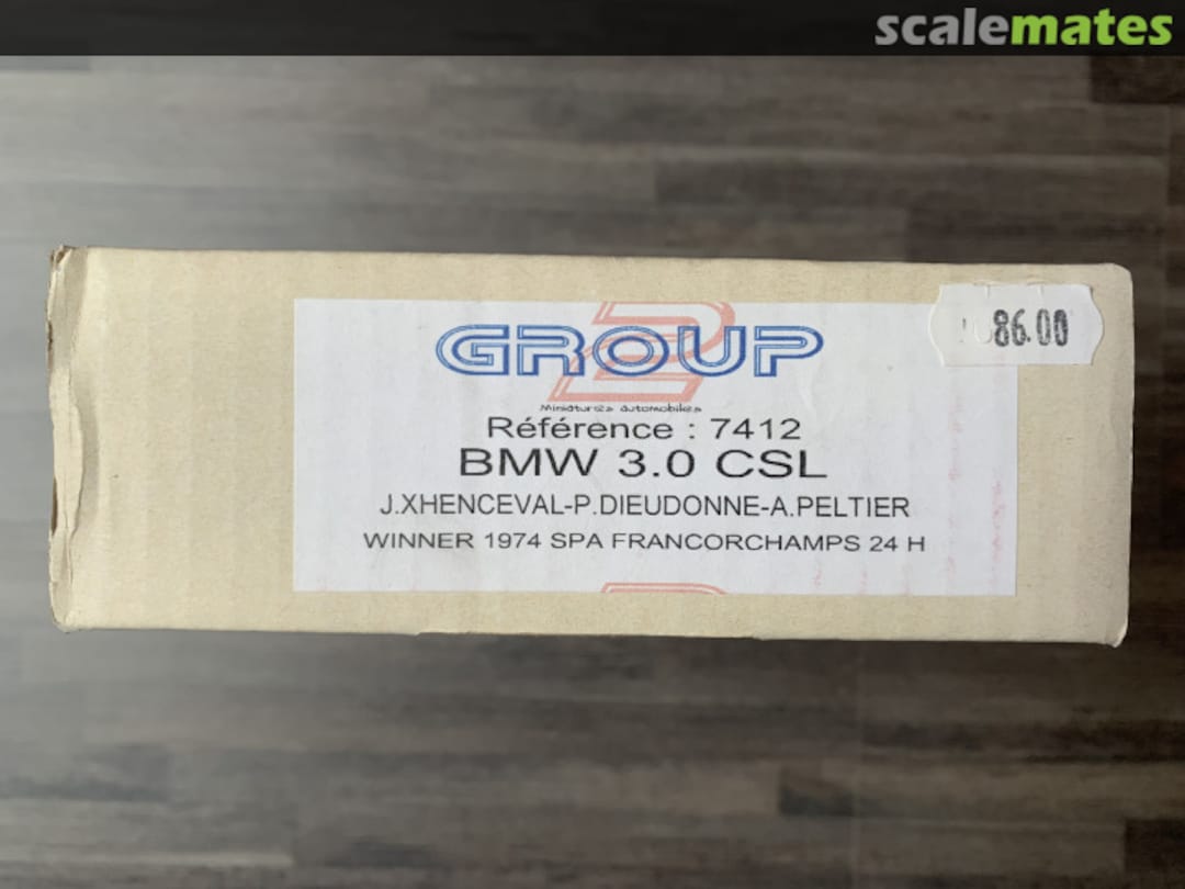 Boxart BMW 3.0 CSL 24H Spa Francorchamps '74 7412 Group 2 Boxart BMW 3.0 CSL 24H Spa Francorchamps '74 7412 Group 2