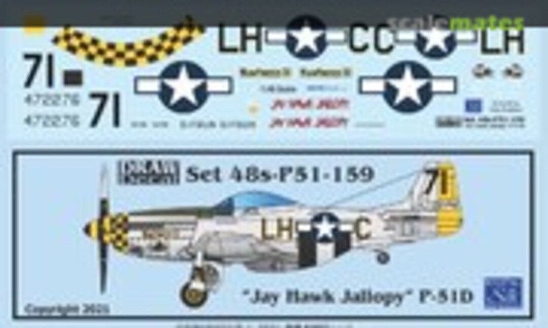 1:48 “Jay Hawk Jallopy / Huntress III” P-51D (Draw Decal 48-P51-159) 48-P51-159