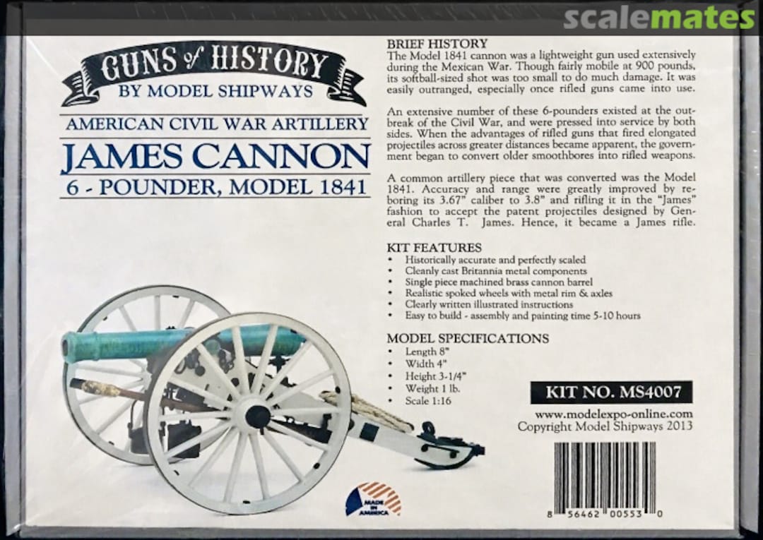 Boxart James Cannon 6-Pounder MS4007 Model Shipways Boxart James Cannon 6-Pounder MS4007 Model Shipways