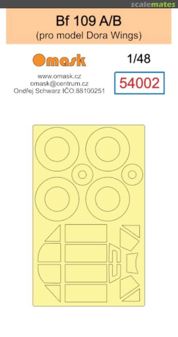 Boxart Messerschmitt Bf-109 A / B Masks (for Dora Wings kits) 54002 Omask Boxart Messerschmitt Bf-109 A / B Masks (for Dora Wings kits) 54002 Omask