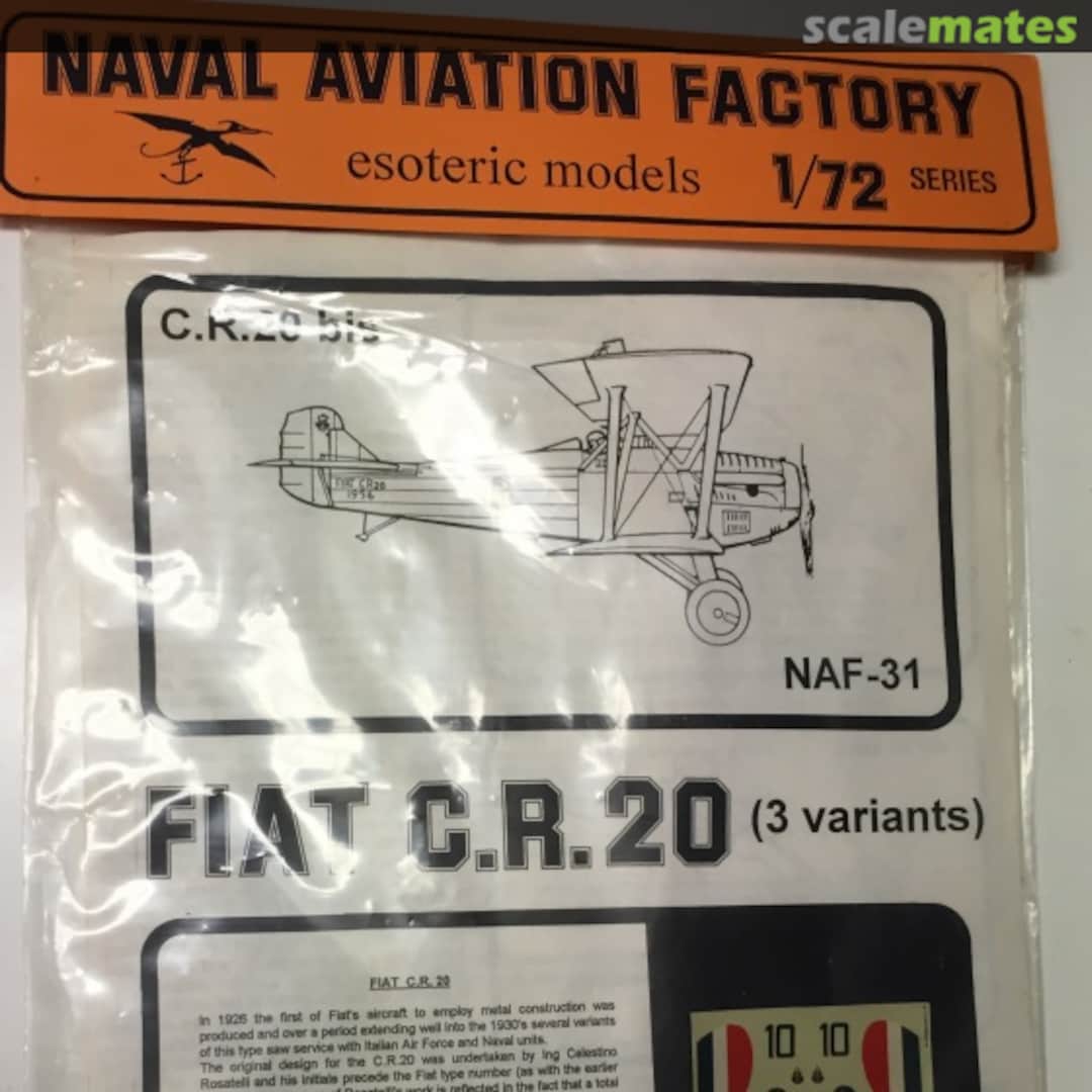 Boxart Fiat C.R.20 NAF-31 Esoteric Models Boxart Fiat C.R.20 NAF-31 Esoteric Models