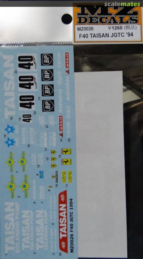 Boxart Ferrari F40 Taisan JGTC 1994 Decals ST27-MZ0026 Studio27 Boxart Ferrari F40 Taisan JGTC 1994 Decals ST27-MZ0026 Studio27
