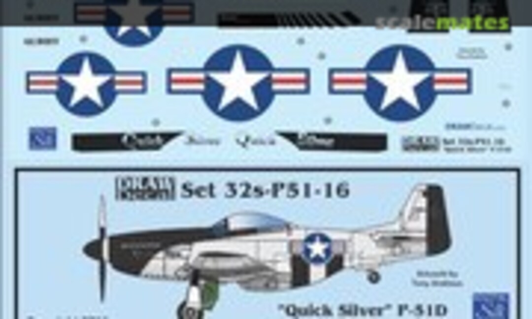 1:32 P-51D "Quick Silver" (Draw Decal 32-P51-16) 32-P51-16