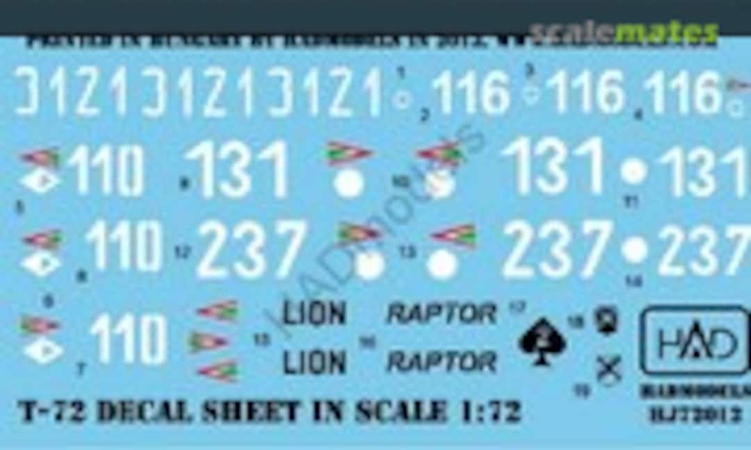 1:72 Decal for T-72 (HADmodels 072012) 072012