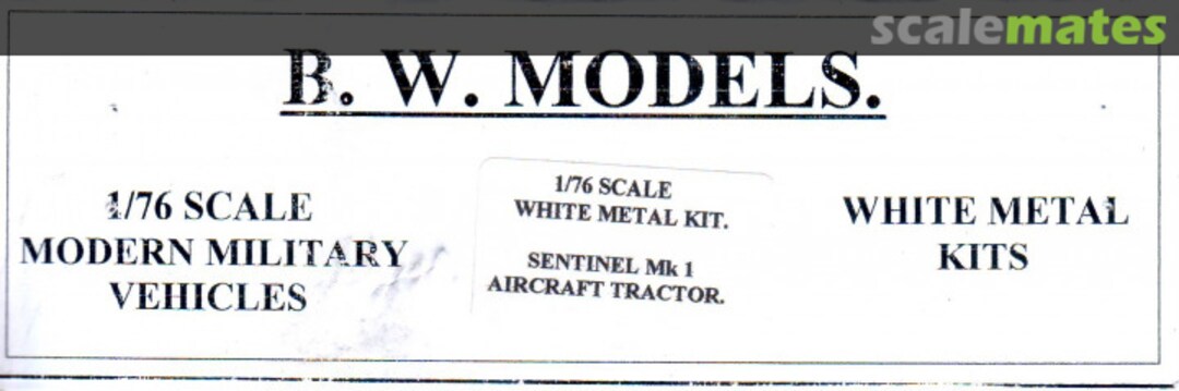 Boxart Sentinel Mk.1 aircraft tractor  B.W. Models