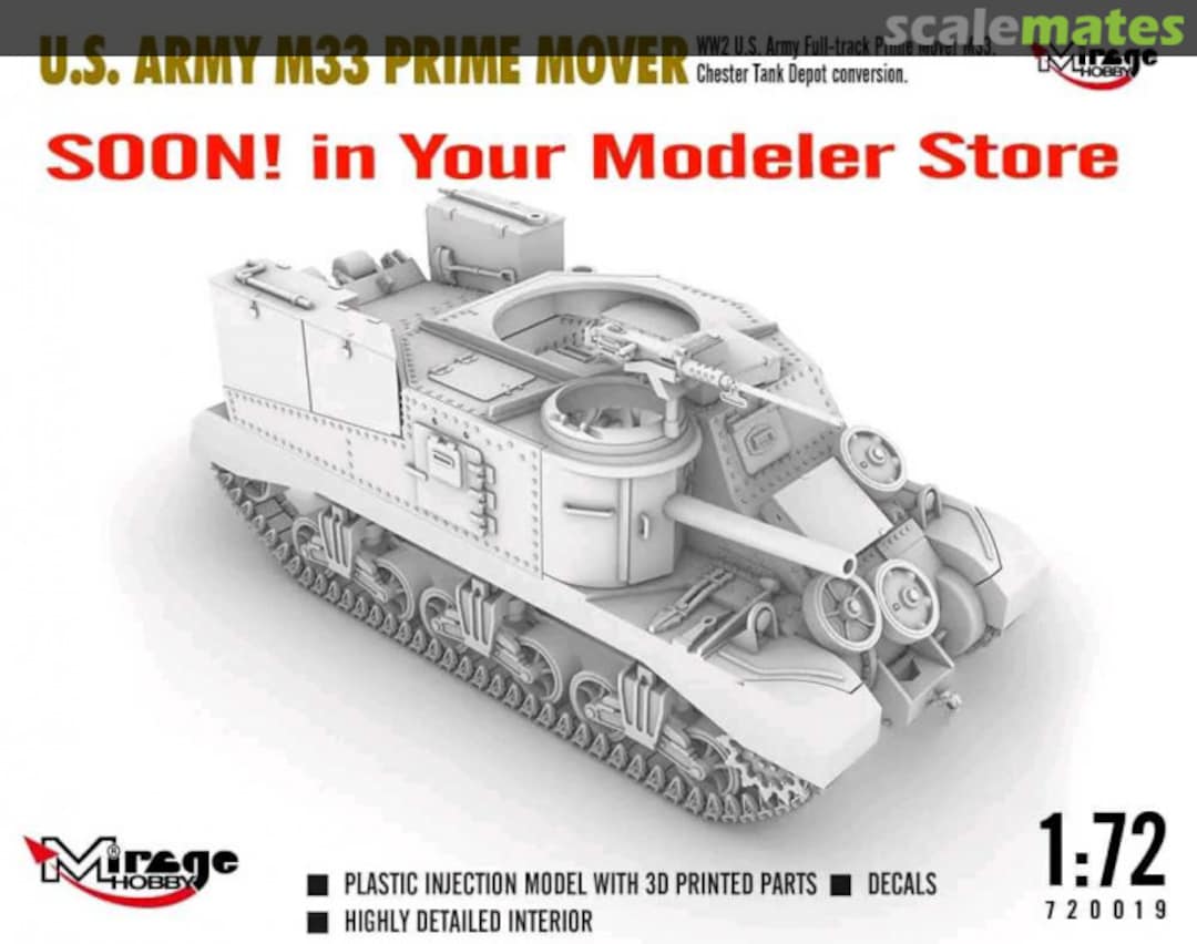 Boxart U.S. Army M33 Prime Mover 720019 Mirage Hobby