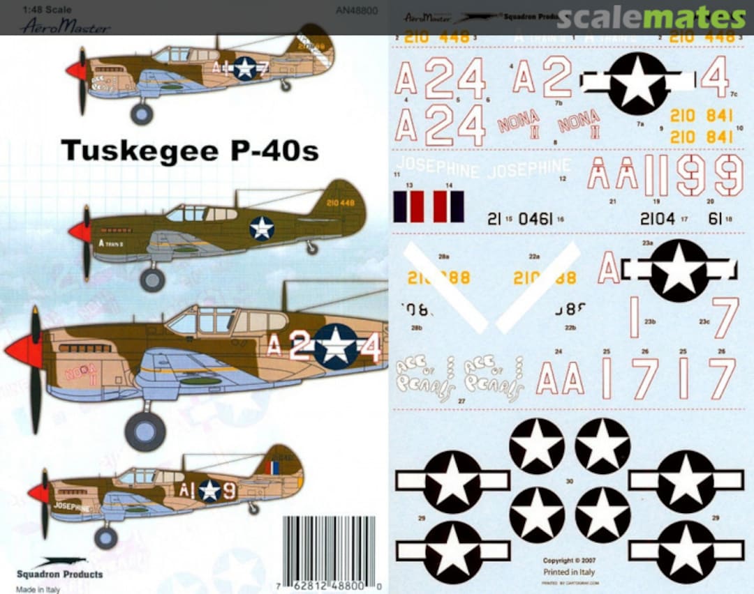 Boxart Tuskegee P-40s AN48800 AeroMaster Boxart Tuskegee P-40s AN48800 AeroMaster