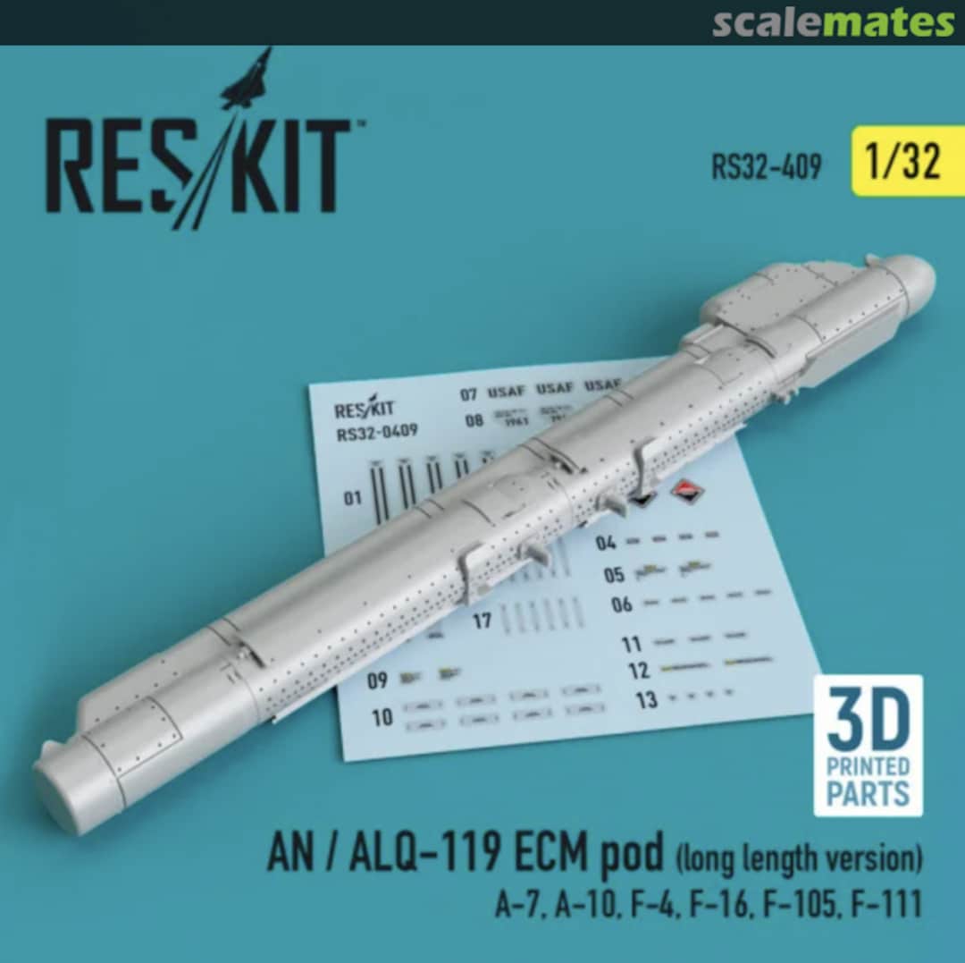 Boxart AN/ALQ-119 ECM POD (long length version) (3D printing) RS32-0409 ResKit Boxart AN/ALQ-119 ECM POD (long length version) (3D printing) RS32-0409 ResKit