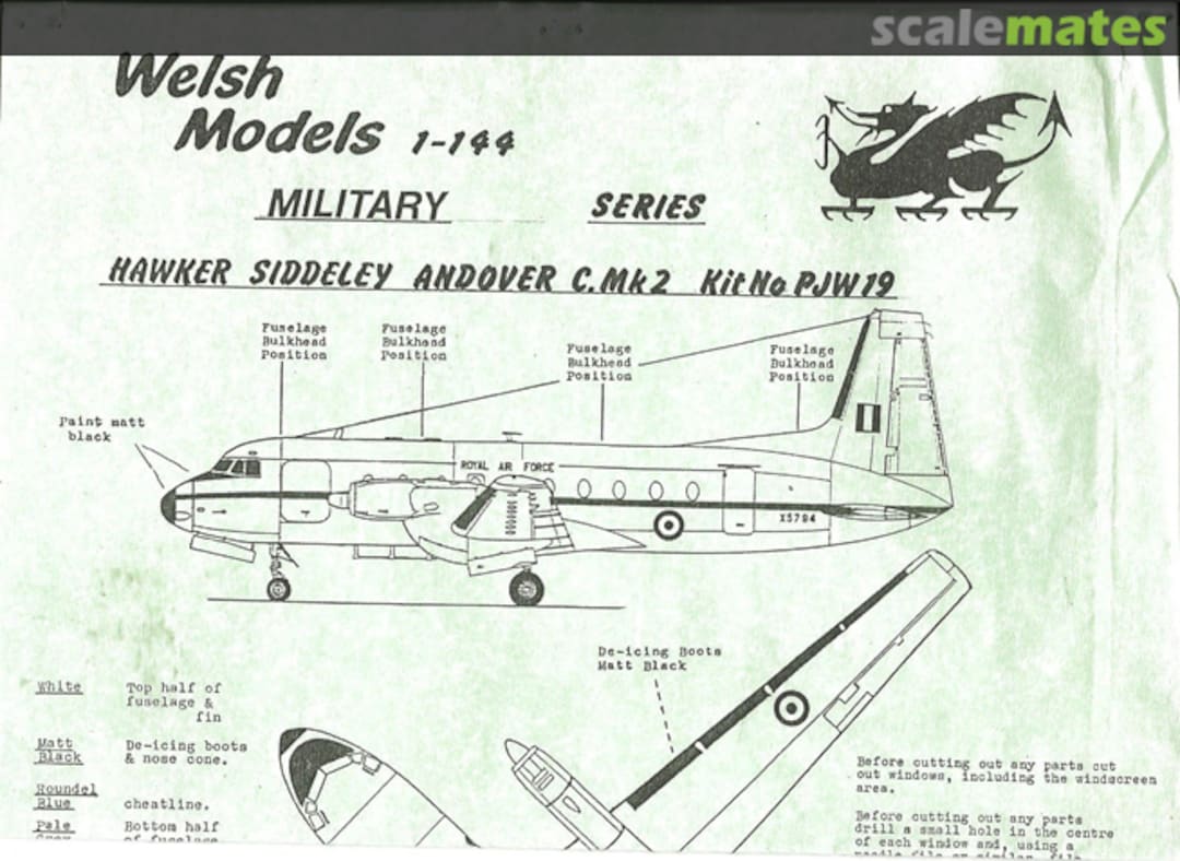 Boxart Hawker Siddeley Andover C.Mk.2 PJW19 Welsh Models Boxart Hawker Siddeley Andover C.Mk.2 PJW19 Welsh Models