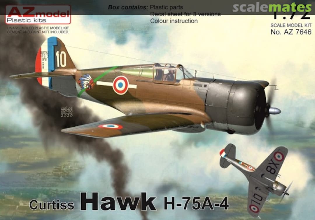 Boxart Curtiss Hawk H-75A-4 AZ7646 AZmodel Boxart Curtiss Hawk H-75A-4 AZ7646 AZmodel