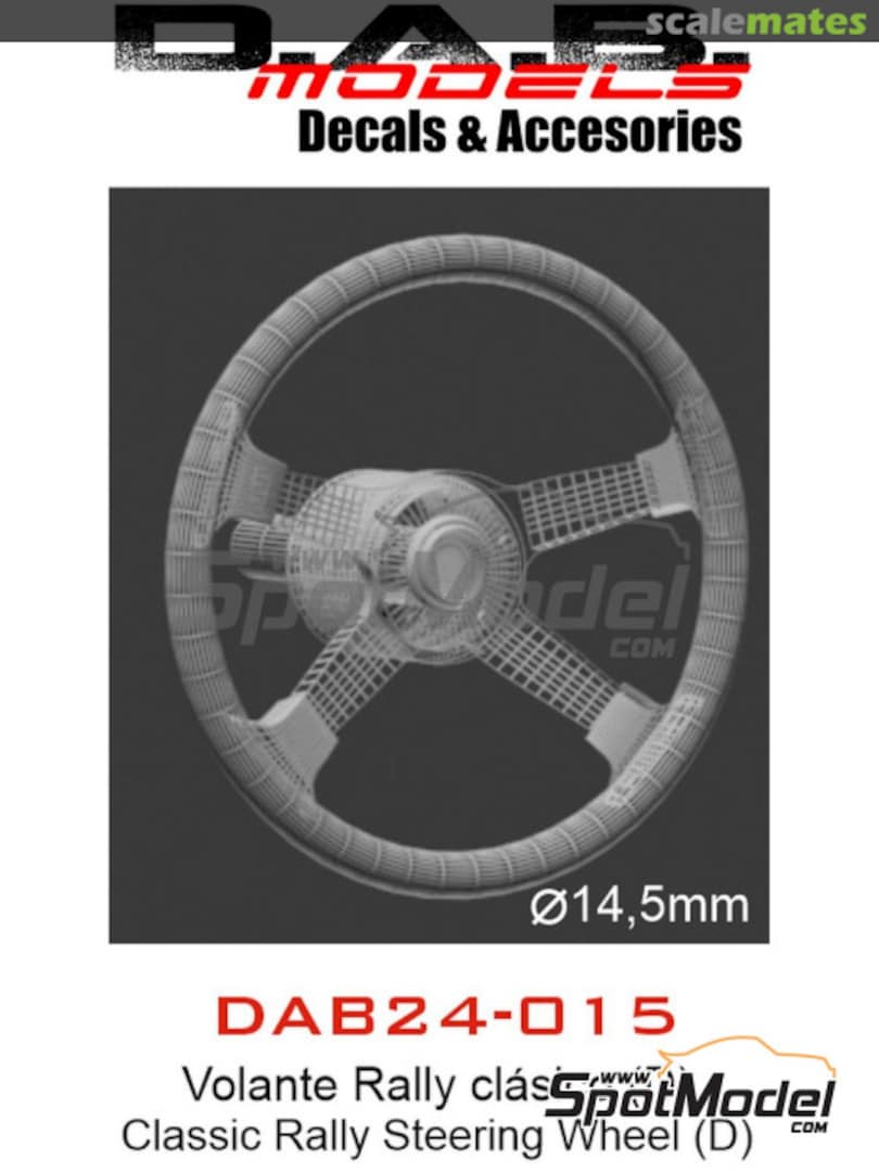 Boxart Classic rally steering wheel - Type D DAB24-015 D.A.B. Models Boxart Classic rally steering wheel - Type D DAB24-015 D.A.B. Models
