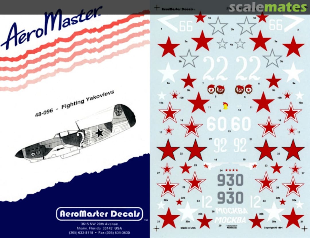 Boxart Fighting Yakovlevs 48-096 AeroMaster Boxart Fighting Yakovlevs 48-096 AeroMaster