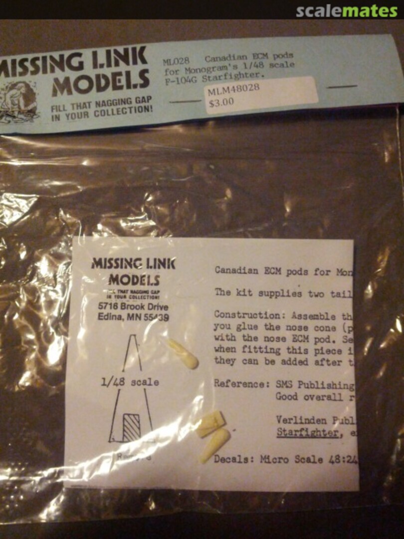 Boxart CF-104 Canadian ECM Pods ML028 Missing Link Models Boxart CF-104 Canadian ECM Pods ML028 Missing Link Models