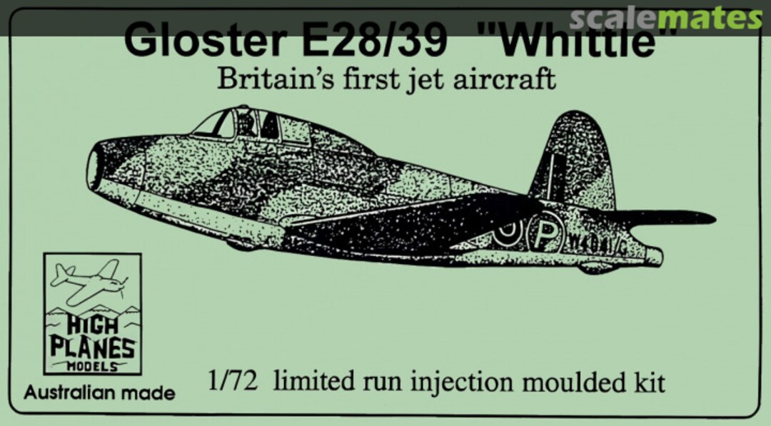 Boxart Gloster E28/39 "Whittle" 72018 High Planes Models