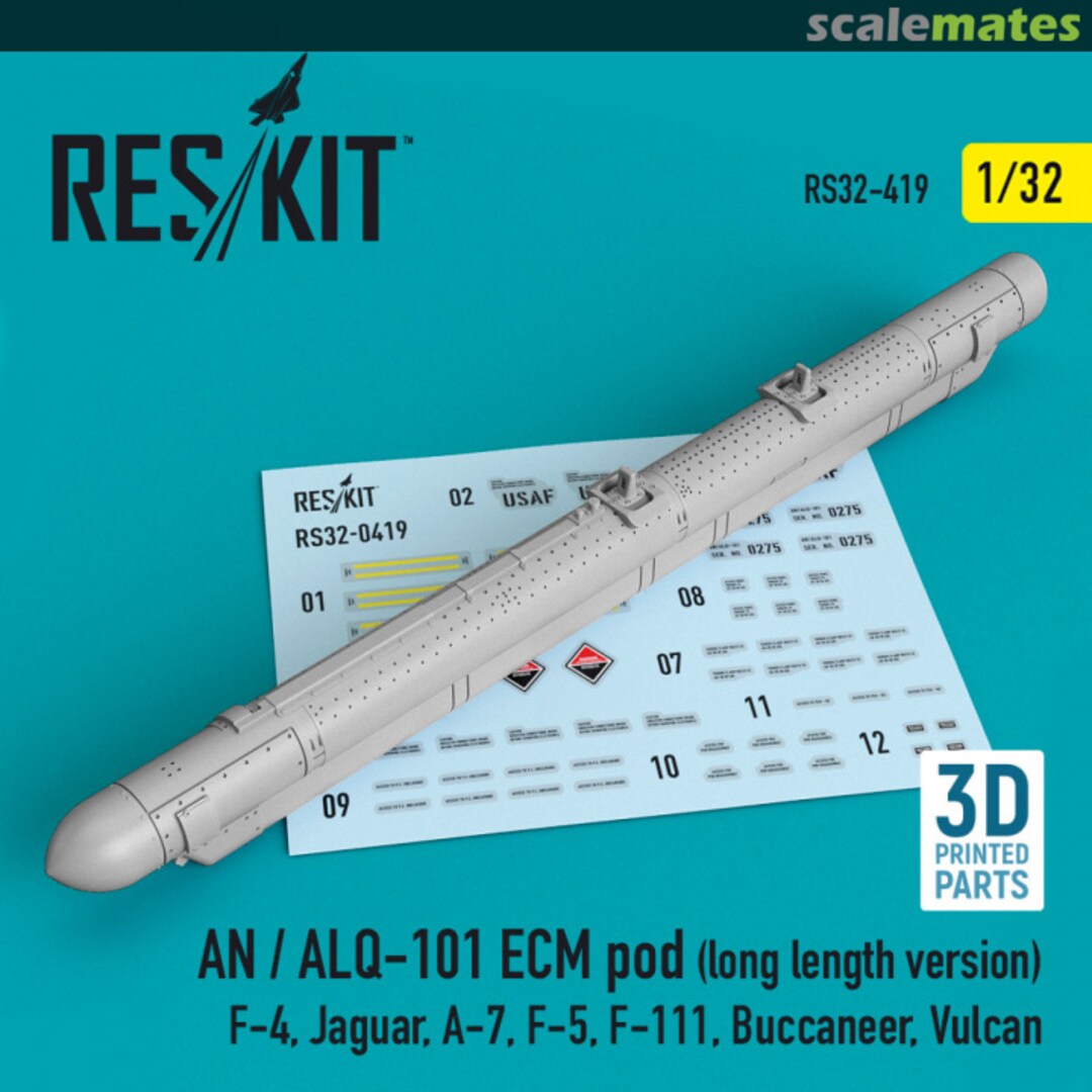 Boxart AN/ALQ-101 ECM Pod Long Length RS32-0419 ResKit Boxart AN/ALQ-101 ECM Pod Long Length RS32-0419 ResKit