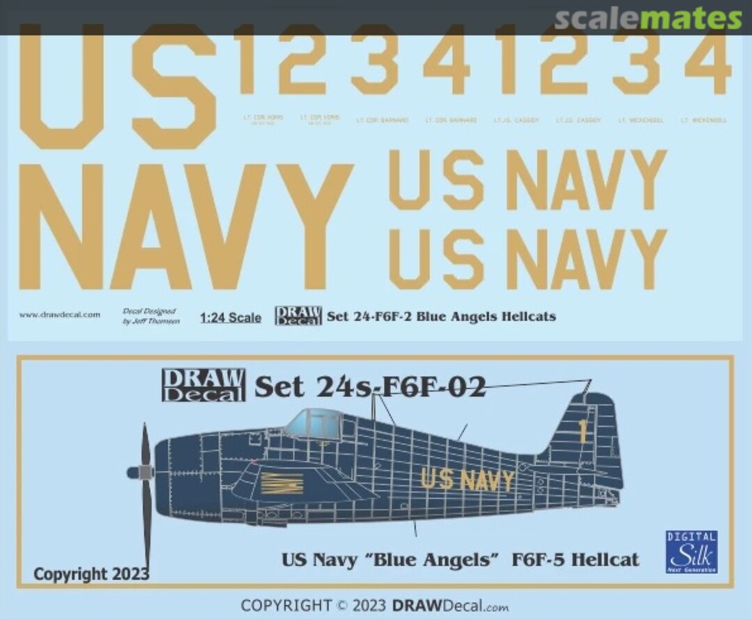 Boxart US Navy “Blue Angels” F6F-5 Hellcat 24-F6F-02 Draw Decal Boxart US Navy “Blue Angels” F6F-5 Hellcat 24-F6F-02 Draw Decal