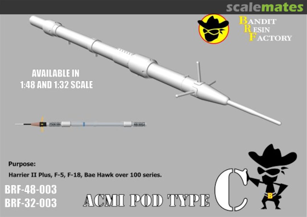 Boxart TCTS ACMI Pod AN/ASQ-T50 (V2) (Ballasted) BRF-32-003 Bandit Resin Factory Boxart TCTS ACMI Pod AN/ASQ-T50 (V2) (Ballasted) BRF-32-003 Bandit Resin Factory