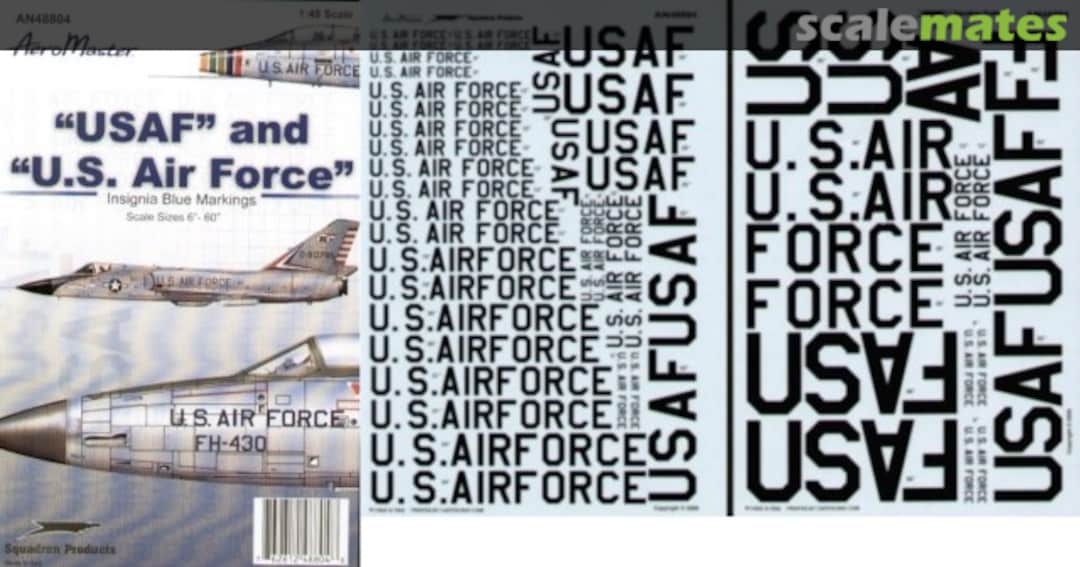 Boxart "USAF" and "U.S. Air Force" Insigna Blue Markings AN48804 AeroMaster