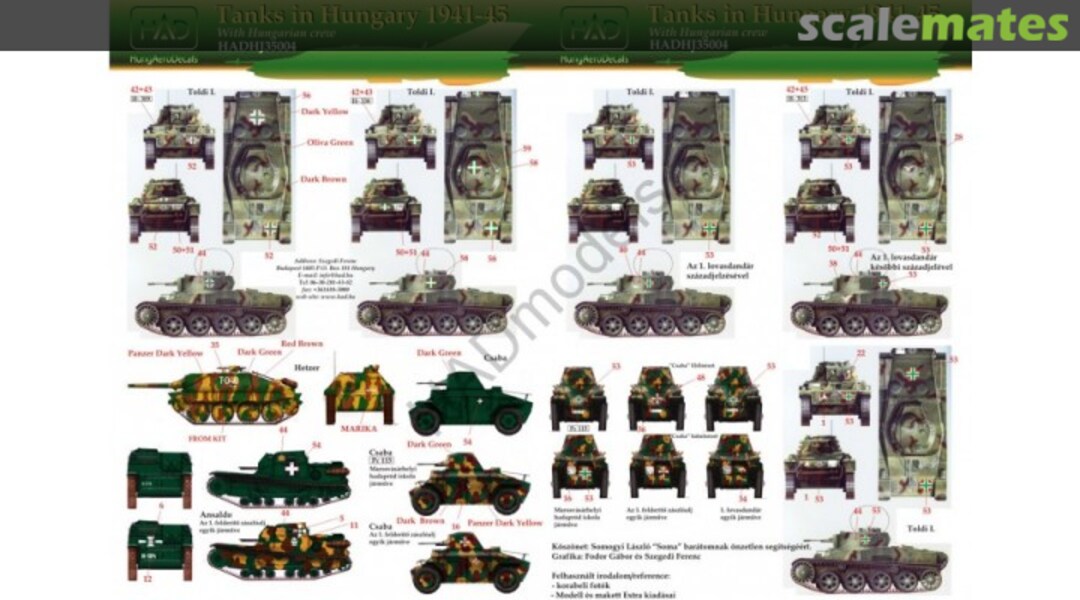 Boxart Tanks in Hungary 1941-1945 HJ35004 HungAeroDecals Boxart Tanks in Hungary 1941-1945 HJ35004 HungAeroDecals