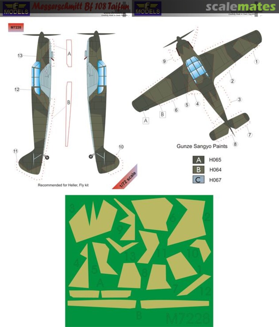Boxart Messerschmitt Bf 108 Taifun (Camouflage Painting Masks) M7228 LF Models Boxart Messerschmitt Bf 108 Taifun (Camouflage Painting Masks) M7228 LF Models