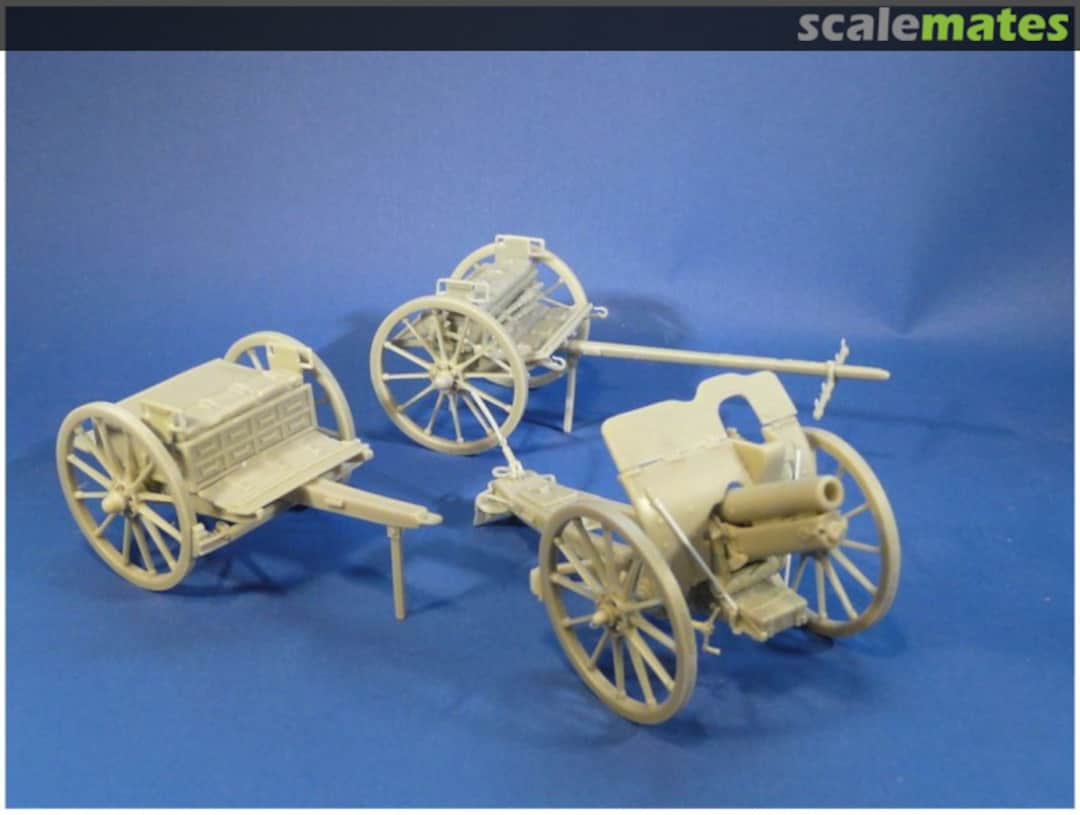 Boxart QF 4.5 inch gun Mk I-V with limber and wagon 35.1293 Resicast