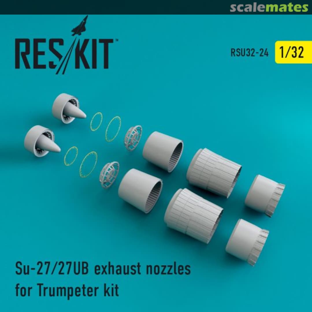 Boxart Su-27/27UB exhaust nozzles RSU32-0024 ResKit Boxart Su-27/27UB exhaust nozzles RSU32-0024 ResKit