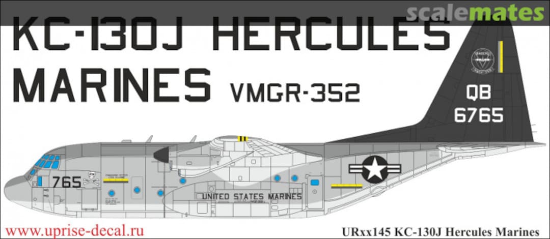 Boxart KC-130J Hercules Marines with stencils UR144145 UpRise Decal Boxart KC-130J Hercules Marines with stencils UR144145 UpRise Decal