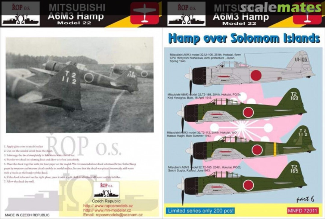 Boxart MITSUBISHI A6M3 HAMP MODEL 32 - HAMP OVER SOLOMON ISLANDS MNFDL72011 ROP o.s. Boxart MITSUBISHI A6M3 HAMP MODEL 32 - HAMP OVER SOLOMON ISLANDS MNFDL72011 ROP o.s.