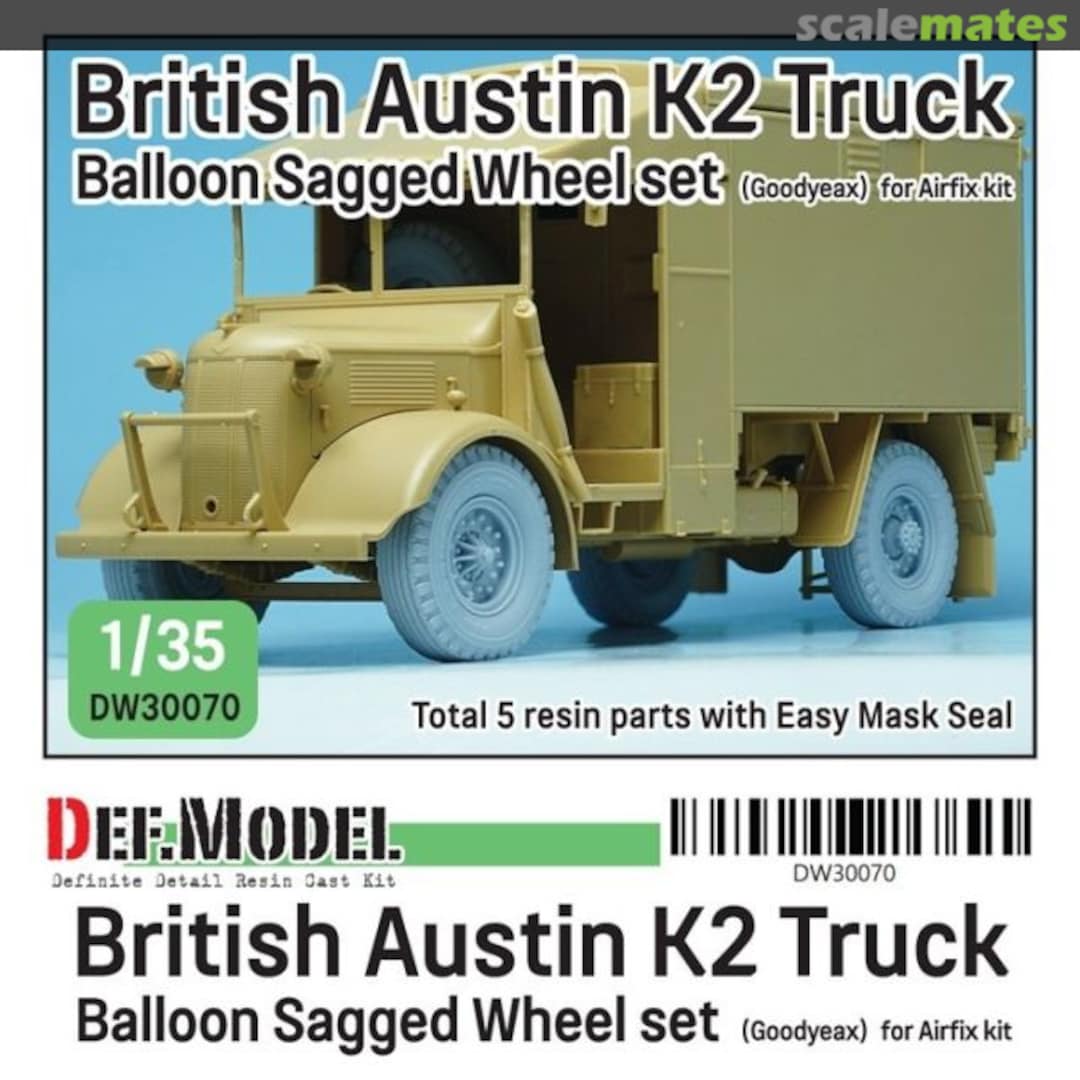 Boxart British Austin K2 Truck Balloon Sagged wheel set DW30070 Def.Model Boxart British Austin K2 Truck Balloon Sagged wheel set DW30070 Def.Model