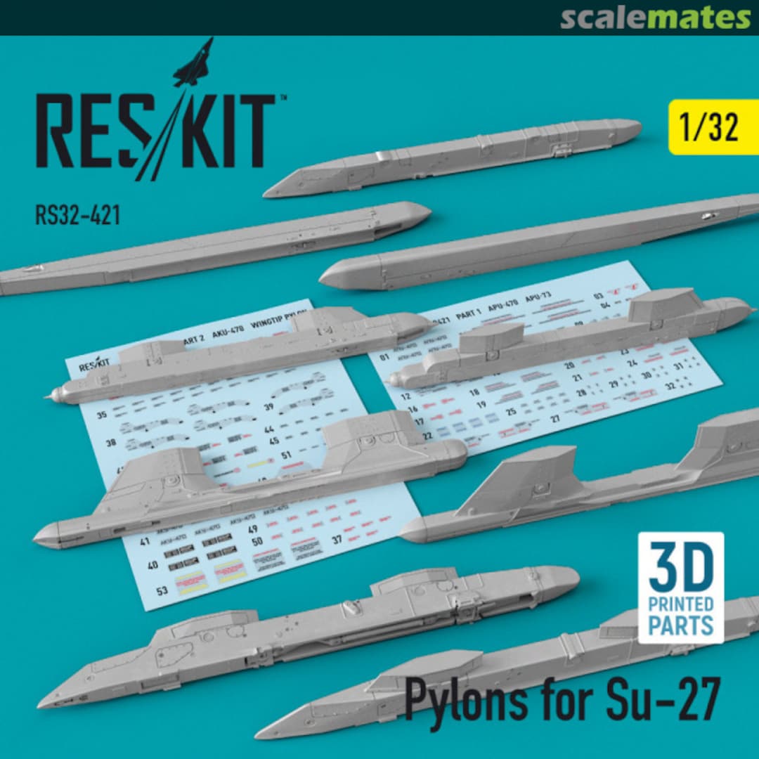 Boxart Su-27 Flanker - Pylons RS32-0421 ResKit
