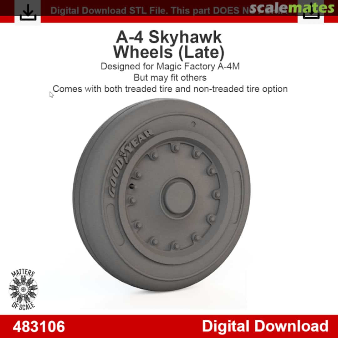 Boxart A-4 Skyhawk Wheels (Late) 483106 Matters of Scale Boxart A-4 Skyhawk Wheels (Late) 483106 Matters of Scale