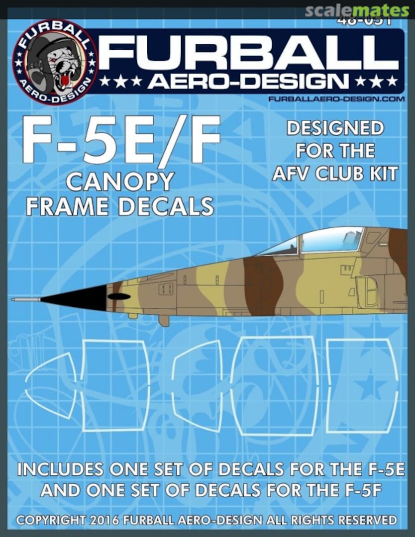 Boxart F-5E/F Canopy Frame Decals 48-051 Furball Aero-Design Boxart F-5E/F Canopy Frame Decals 48-051 Furball Aero-Design