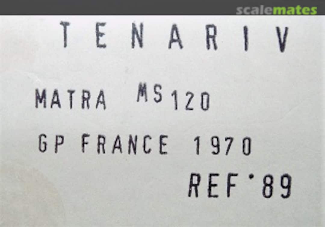 Boxart Matra MS 120 F1 "ELF" 89 Tenariv Boxart Matra MS 120 F1 "ELF" 89 Tenariv