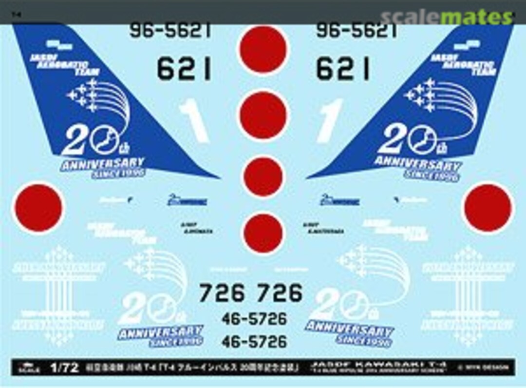 Boxart JASDF Kawasaki T-4 `T-4 Blue Impulse 20th Anniversary Scheme` A-72063 MYK Design Boxart JASDF Kawasaki T-4 `T-4 Blue Impulse 20th Anniversary Scheme` A-72063 MYK Design