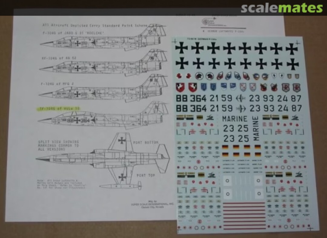 Boxart W. GERMAN LUFTWAFFE F-104'S 72-88 SuperScale International