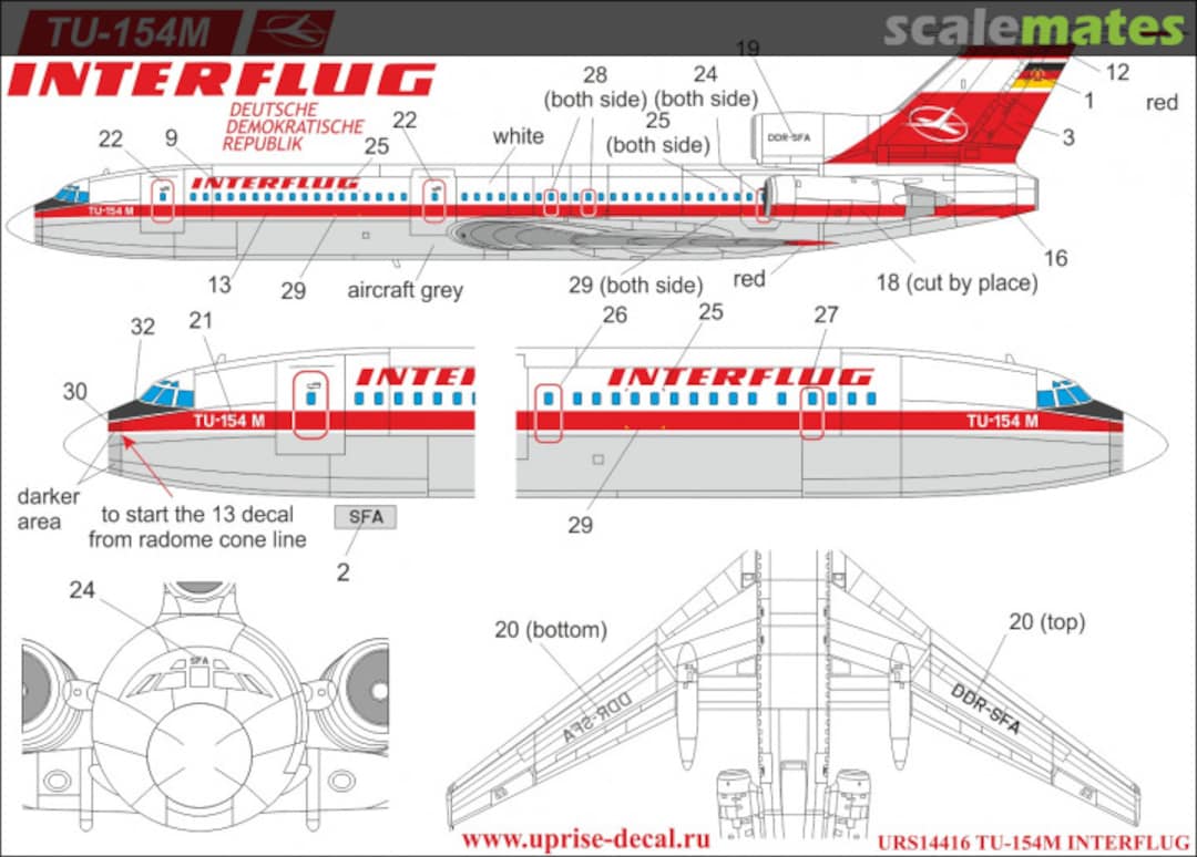 Boxart Tu-154M Interflug URS14416 UpRise Decal Boxart Tu-154M Interflug URS14416 UpRise Decal