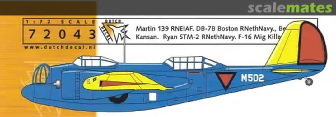 Boxart Martin 139 RNEIAF etc 72043 Dutch Decal Boxart Martin 139 RNEIAF etc 72043 Dutch Decal