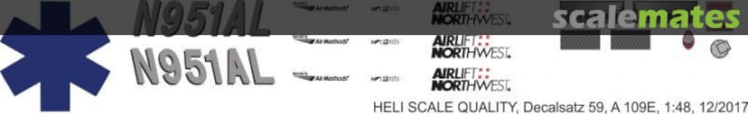 Boxart A 109E - Airlift Northwest - N951AL Decal 59 Heli Scale Quality