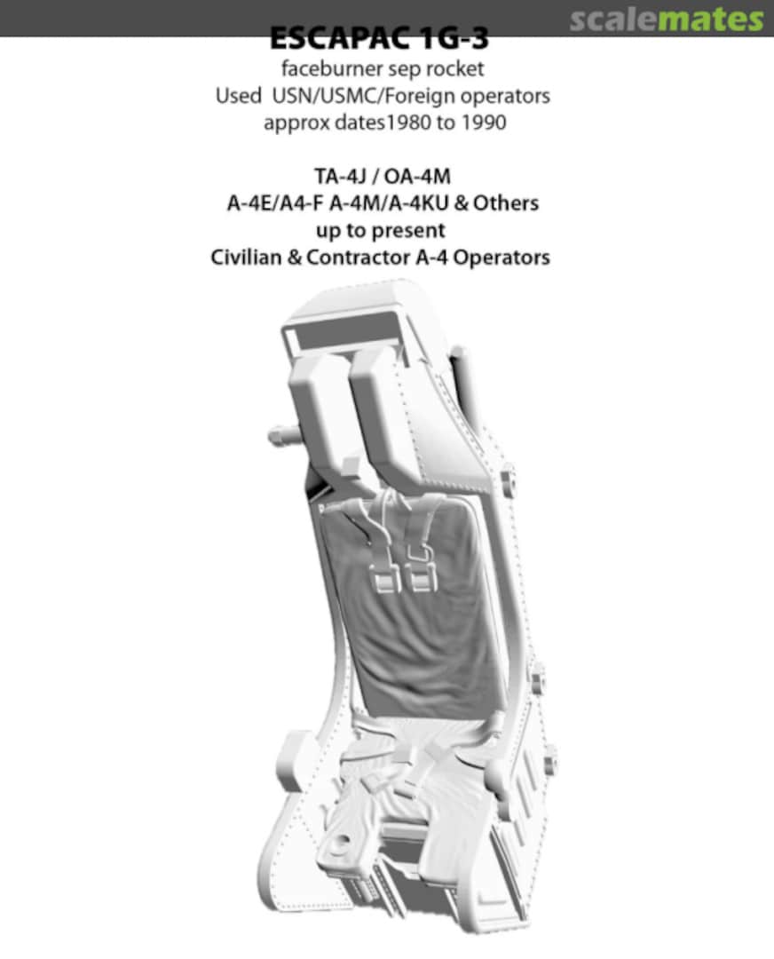 Boxart ESCAPAC 1G-3 Ejection Seat W/Wrinkled Parachute Pack 32037 Phase Hangar Resin