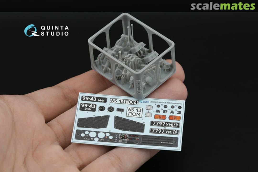 Contents KrAZ-260 interior 3D decals (with 3D-printed resin parts) QD+35159 Quinta Studio