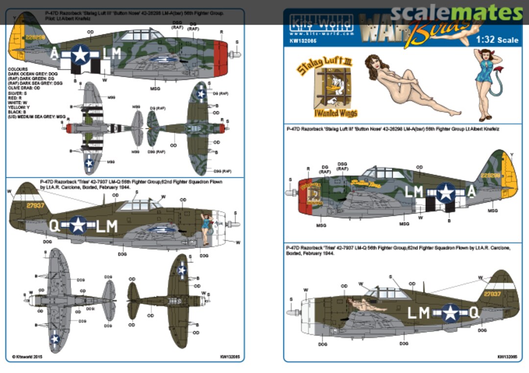 Boxart P-47D Thunderbolt Razorbacks KW132065 Kits-World Boxart P-47D Thunderbolt Razorbacks KW132065 Kits-World