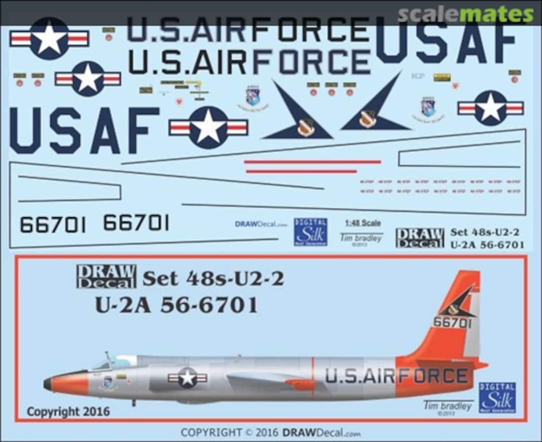 Boxart Lockheed U-2A 56-6701 48-U2-2 Draw Decal Boxart Lockheed U-2A 56-6701 48-U2-2 Draw Decal