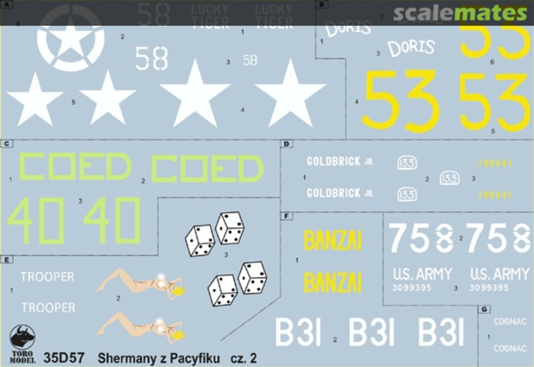 Boxart PTO Sherman tanks vol.2 35D57 ToRo Model