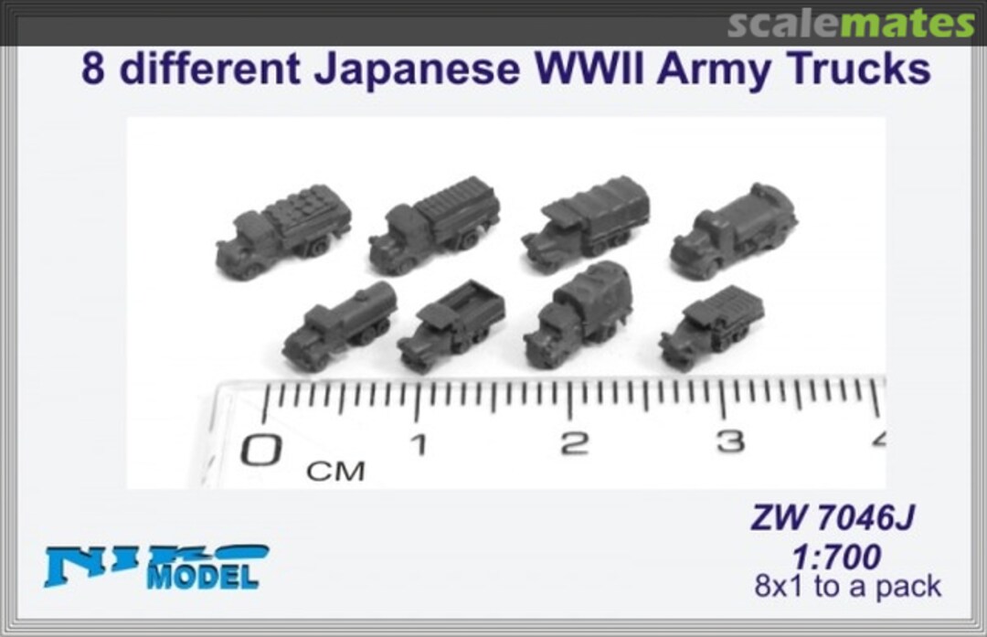 Boxart 8 different Japanese WWII Army Trucks ZW 7046J Niko Model Boxart 8 different Japanese WWII Army Trucks ZW 7046J Niko Model