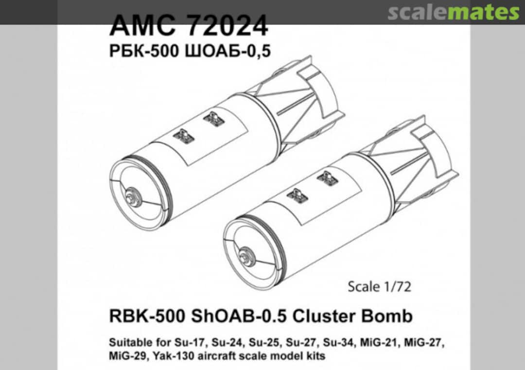 Boxart RBK-500 ShOAB-0.5 Cluster Bomb AMC 72024 Amigo Models Boxart RBK-500 ShOAB-0.5 Cluster Bomb AMC 72024 Amigo Models